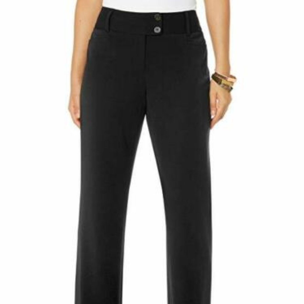 Rafaella Women's Curvy Fit Gabardine Boot Leg Pant